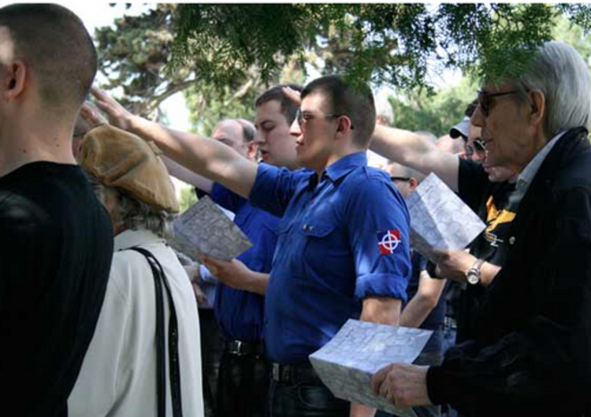 Alexandre Gabriac à une célébration de Mussolini en Italie, en avril 2012.