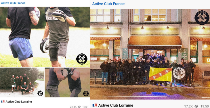 Les gars de l'Active club Nancy-Lorraine aiment se battre, boire des bières au Mac Carthy et surtout faire des saluts néonazis de Kühnen à 3 doigts (photo : sept 2024 + 5 janvier 2025)