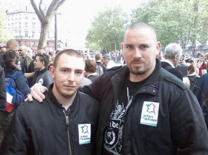 Julien Lévêque et Thibault Cottel (passé par les Identitaires et le Rassemblement national de la Somme, aujourd'hui lui aussi aux Gremium) en déplacement à Paris à la fin des années 2010.